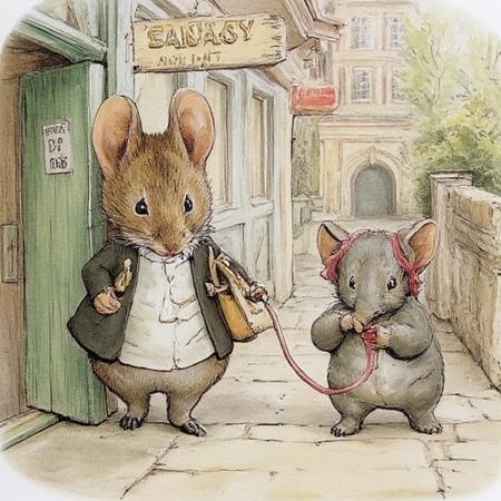 Beatrix potter drawing style FLUX and PDXL