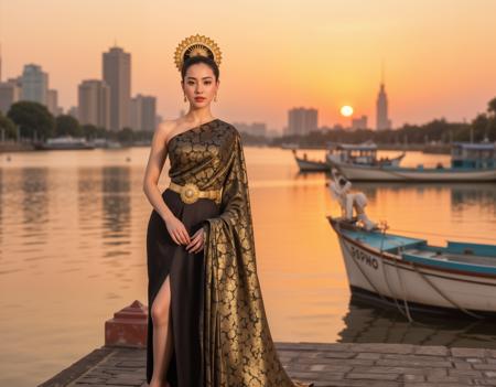 Thai tradional dress,((( Flux )))