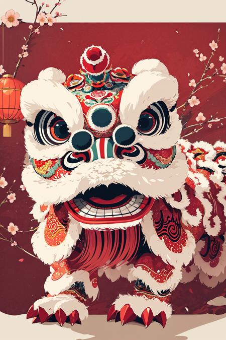 【New Year lora】Spring Festival lion dance, e-commerce illustration