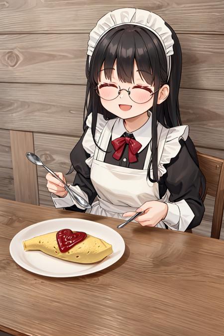 オムライス❤ Draw a heart with ketchup on top of omurice. SD15