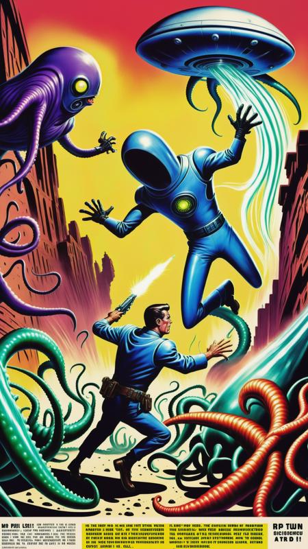 Old Sci-fi Illustration版本SDXL v1.0 (ID: 412628)