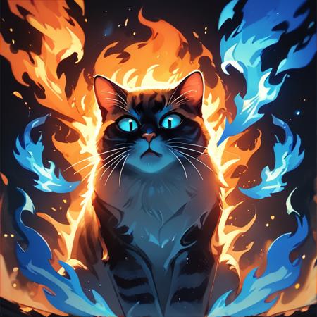 multiple-color flames LoRA [FLUX+XL+Pony]
