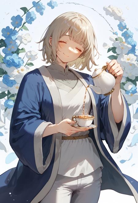 (PonyXL Pose) Pouring from Teapot (decantering meme) | 优雅倒茶