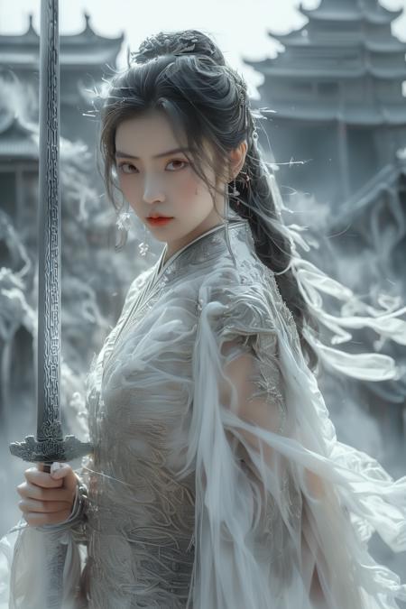 Swordswoman_白衣女子剑客