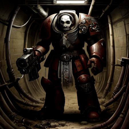 Grimdark Human Heavy Armor Suit - Warhammer 40,000