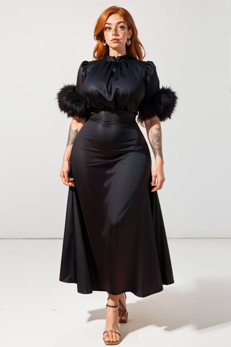 Feather Trim Black Dress版本v1.0 (ID: 290678)