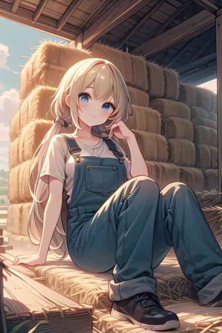 girl like hay bale