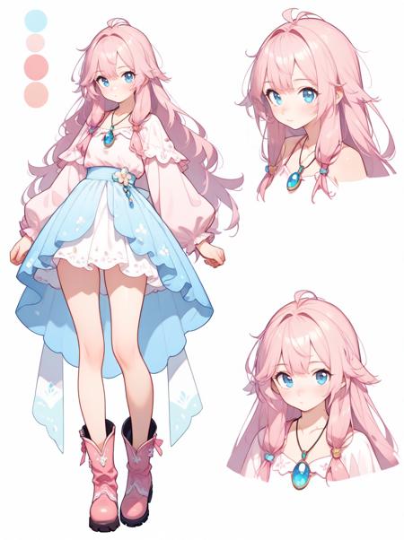 Character Design Sheet (HELPER) (3-PERSPECTIVES)+(COLOR PALETTE) - Illustrious XL | FLUX | XL PONY | SD 1.5 - by YeiyeiArt