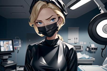 Surgeon in Black Rubber