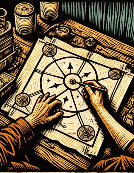 Eldritch Woodblock Print for Flux