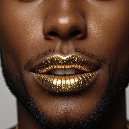 Golden Glitter Lips