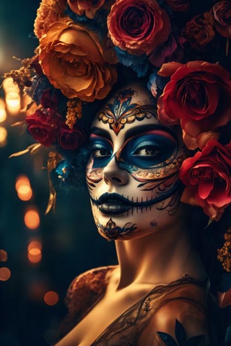 Catrina Makeup with Ornaments (Mexican Skull)