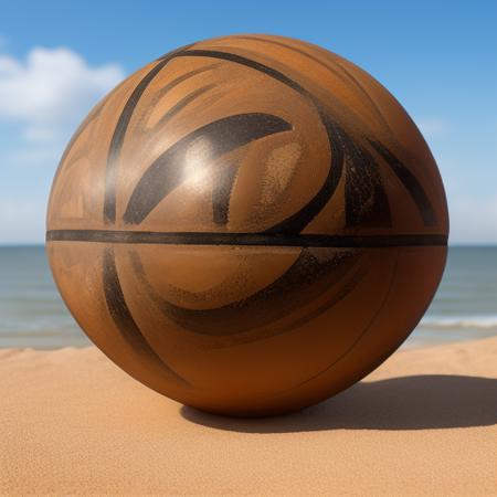 Realistic painted pottery art style