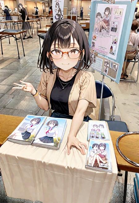 同人誌即売会 / Doujinshi convention SDXL版本SDXL_V1 (ID: 708722)