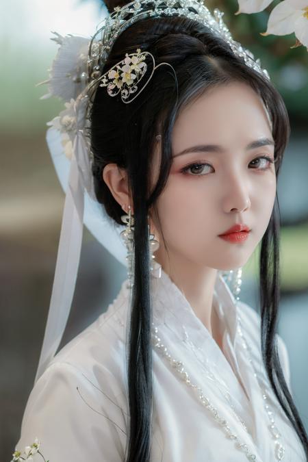少女汉服 古装仙气飘逸古风白色清冷系广袖流仙裙女