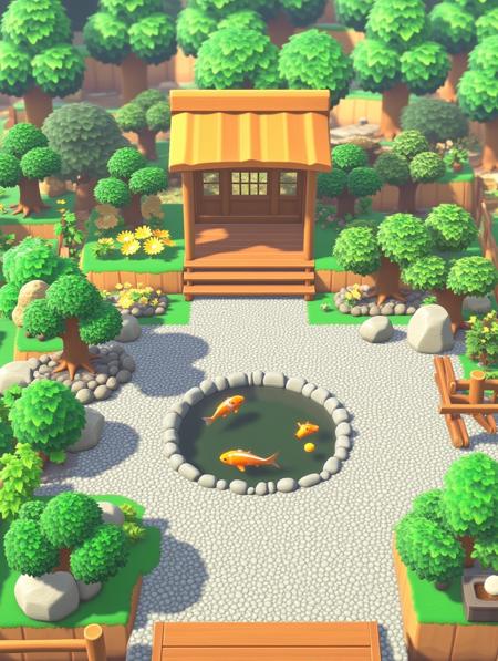 【Game Assets】 Cartoon-style 3D isometric background assets for small games FLUX