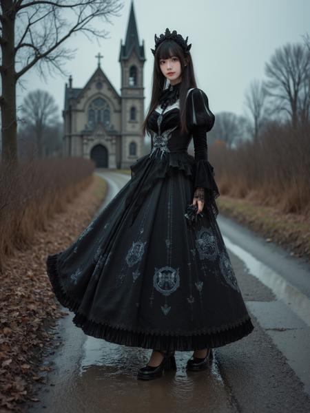 [Flux.1 D][Realistic] Gothic Dress | 哥特风裙子