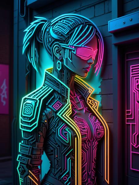 Neon Cyberpunk Papercut - FLUX & SDXL