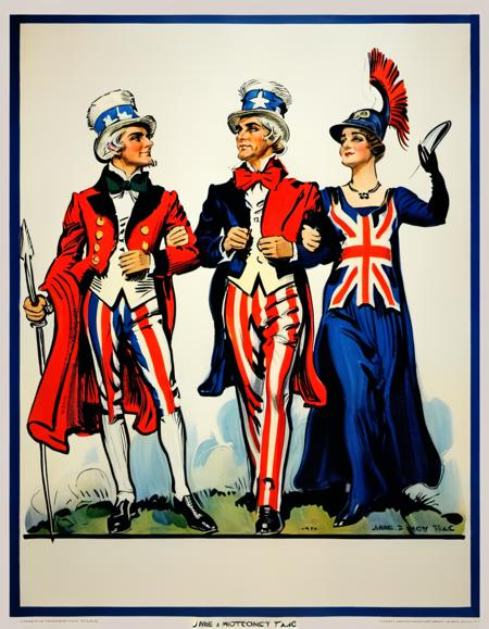 American Propaganda Painting - James Montgomery Flagg Style