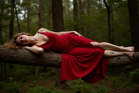 Lying flat on side