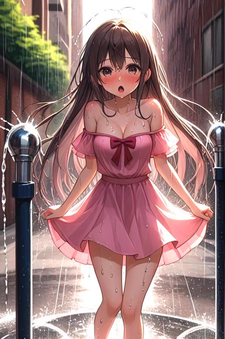 girl like splash pad / drinking fountain