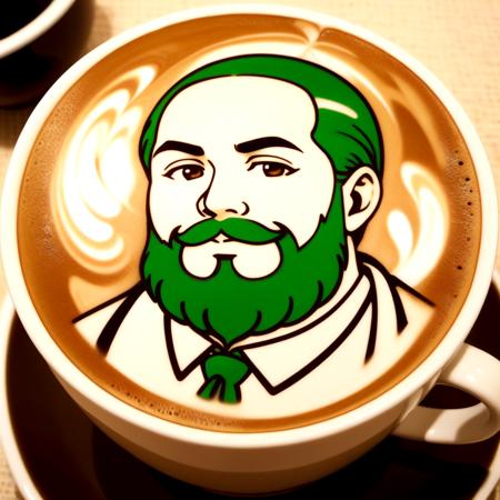 anime character latte art