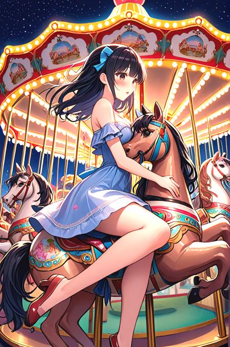 girl like riding carousel