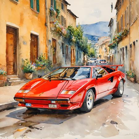 Lamborghini Countach LP5000 Lora (SDXL)版本v1.0 (ID: 412600)