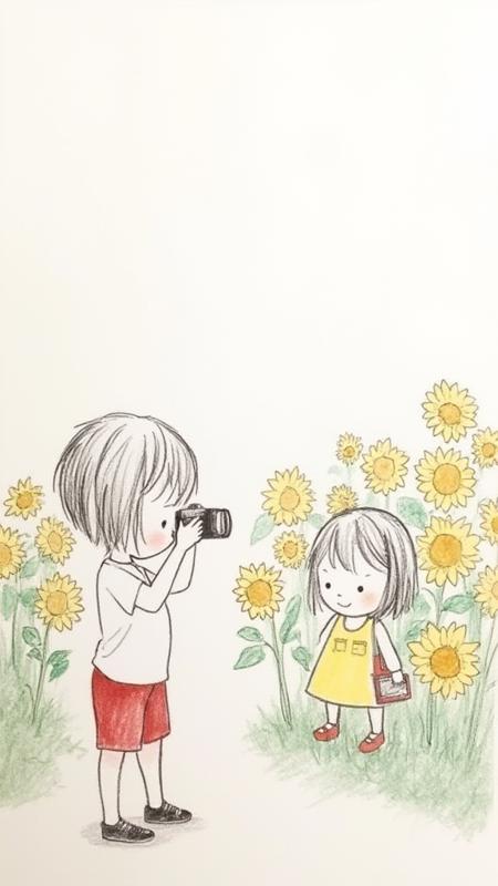 Hand Drawn Quiet Girl | Children Illustration Flux 1.d Lora