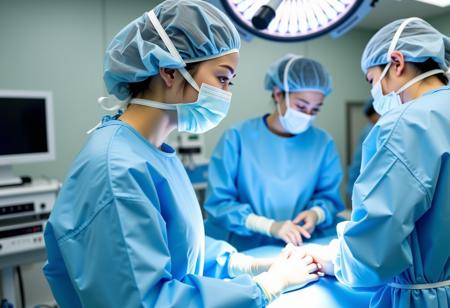 Female Surgeon / Surgical Nurse with Bouffant Cap Flux