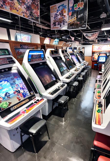 日本のゲームセンター（ビデオゲーム）SDXL