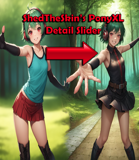 Detail Slider LoRA | PonyXL SDXL版本v1.3 - Beta (ID: 707079)
