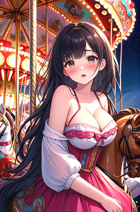 girl like riding carousel