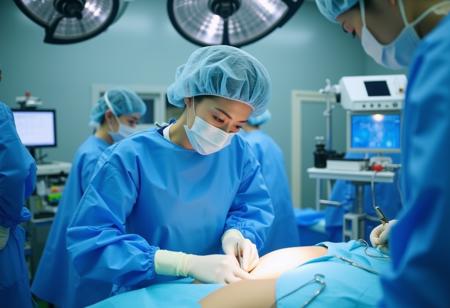 Female Surgeon / Surgical Nurse with Bouffant Cap Flux
