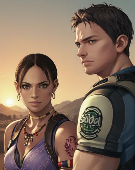 Chris Redfield & Sheva Alomar (Resident Evil 5) PonyXL版本v1.0 (ID: 517465)