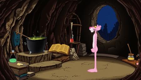 90s Cartoon Adventure Game Style - Pink Panther [Flux]