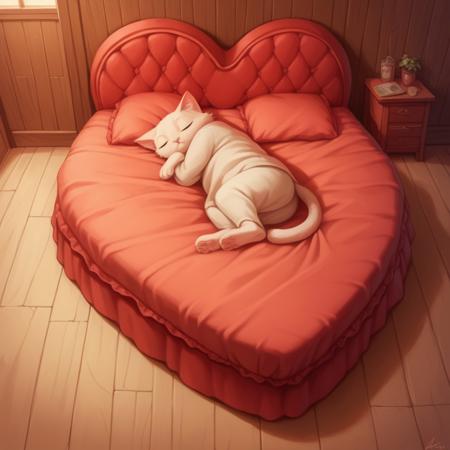 Heart-shaped Bed (pony diffusion)
