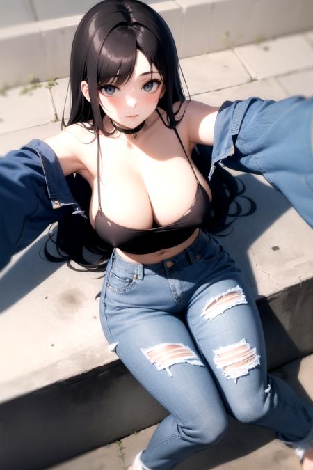 High-waist jeans