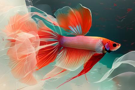 Graceful Betta: A Hyper-Realistic Digital Art Depiction
