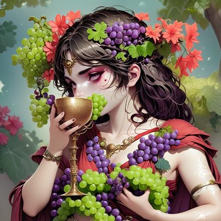 Holds goblet and grapes版本V2 (ID: 1023587)