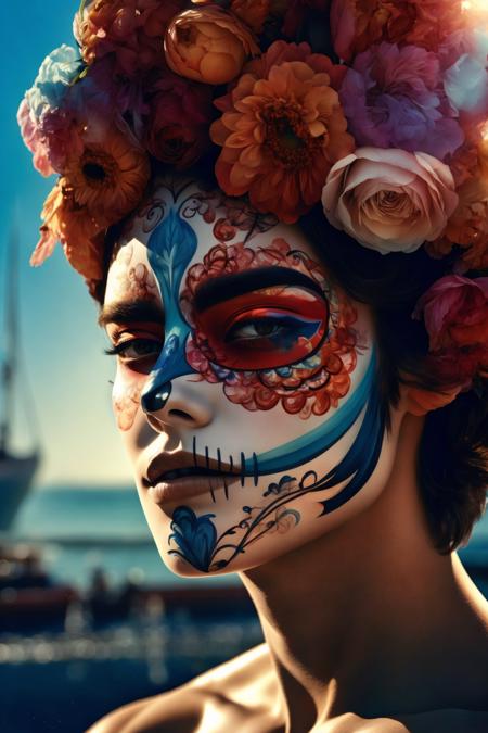 Catrina Makeup with Ornaments (Mexican Skull)