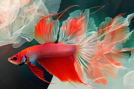 Graceful Betta: A Hyper-Realistic Digital Art Depiction