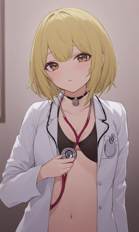 (concept) Using a stethoscope (XL version)