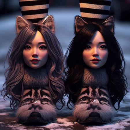 Neko Goth Girl on Feet