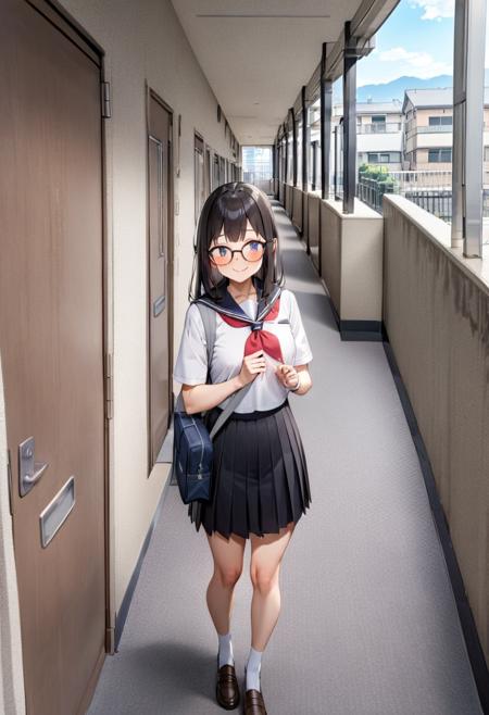 マンションの廊下 / apartment hallway SDXL