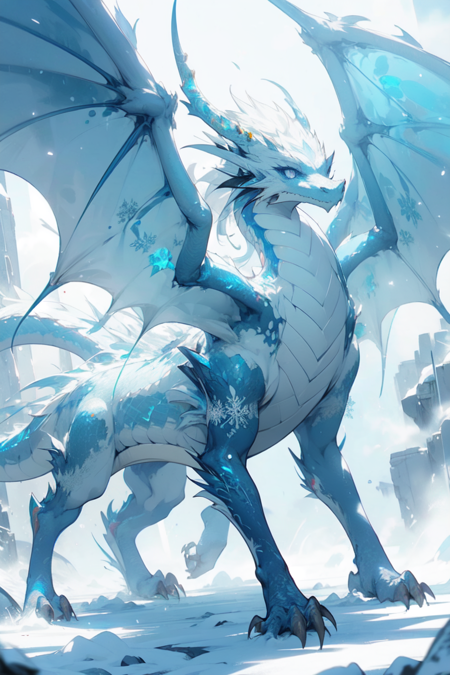 Four different styles of dragons by Dalle3