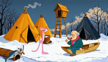 90s Cartoon Adventure Game Style - Pink Panther [Flux]