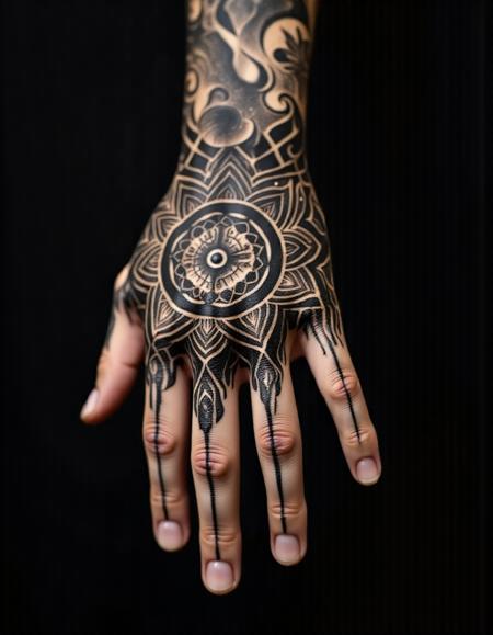 Flux - Tattoo on hand - By Devildonia