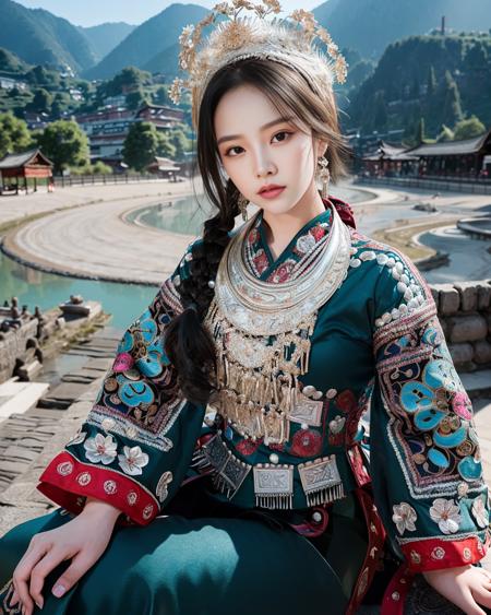 苗族服装 | Hmong costume版本青蓝 | cyan (ID: 28329)