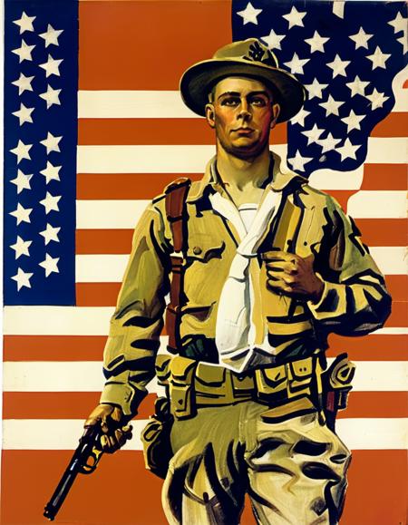 American Propaganda Painting - James Montgomery Flagg Style